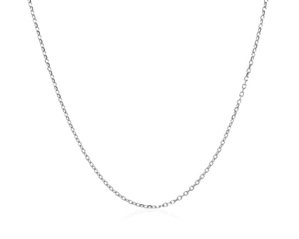 14k White Gold Diamond Cut Cable Link Chain (0.87 mm)