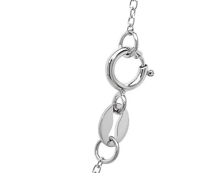 14k White Gold Diamond Cut Cable Link Chain (0.87 mm)