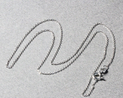 14k White Gold Diamond Cut Cable Link Chain (0.87 mm)