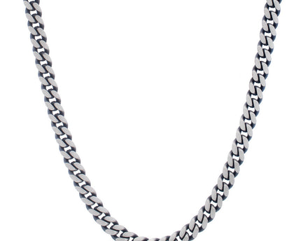 Sterling Silver Gunmetal Finish Miami Cuban Link Chain (7.00 mm)