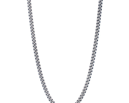 Sterling Silver Gunmetal Finish Miami Cuban Link Chain (7.00 mm)