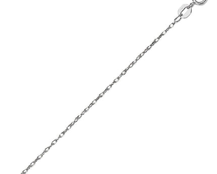 14k White Gold Machine Rope Chain (0.85 mm)