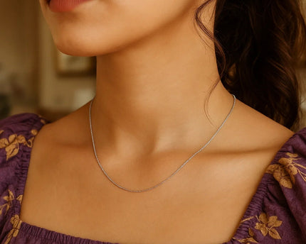 14k White Gold Machine Rope Chain (0.85 mm)