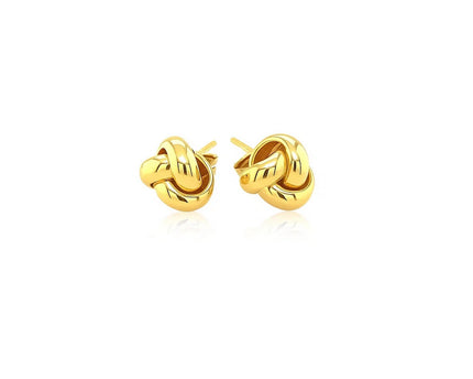 10k Yellow Gold Love Knot Stud Earrings(9mm)