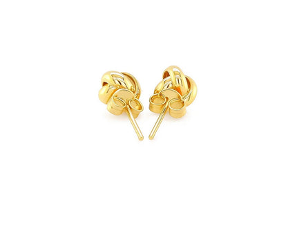10k Yellow Gold Love Knot Stud Earrings(9mm)