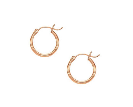 Classic Hoop Earrings in 14K Rose Gold (2x20 mm)