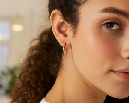 Classic Hoop Earrings in 14K Rose Gold (2x20 mm)