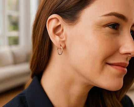 Classic Hoop Earrings in 14K Rose Gold (2x20 mm)