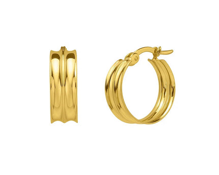 Medium Concave Hoop Earrings in 14K Yellow Gold
