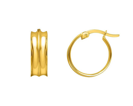 Medium Concave Hoop Earrings in 14K Yellow Gold