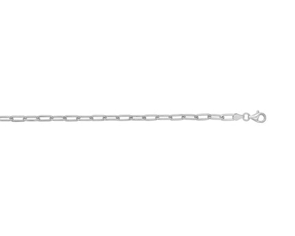 Sterling Silver Rhodium Plated Round Link Paperclip Chain (4.10 mm)