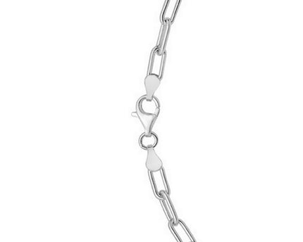 Sterling Silver Rhodium Plated Round Link Paperclip Chain (4.10 mm)