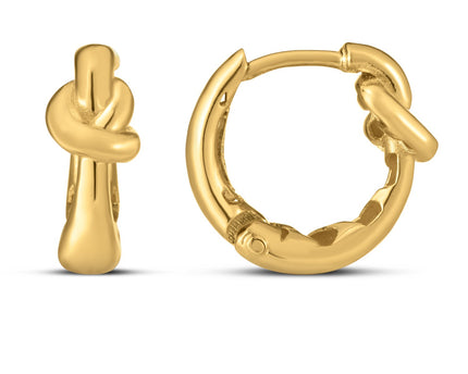 14k Yellow Gold Love knot Hoops