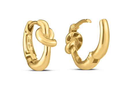 14k Yellow Gold Love knot Hoops