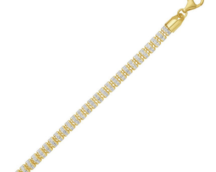 Sterling Silver with Gold Plated Ice Barrel Chain (5.00 mm)