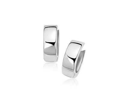 14k White Gold Snuggable Hoop Earrings