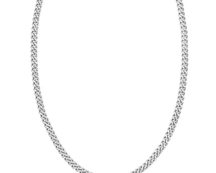 Sterling Silver Rhodium Plated Vintage Puffed Miami Cuban Chain (6.10 mm)