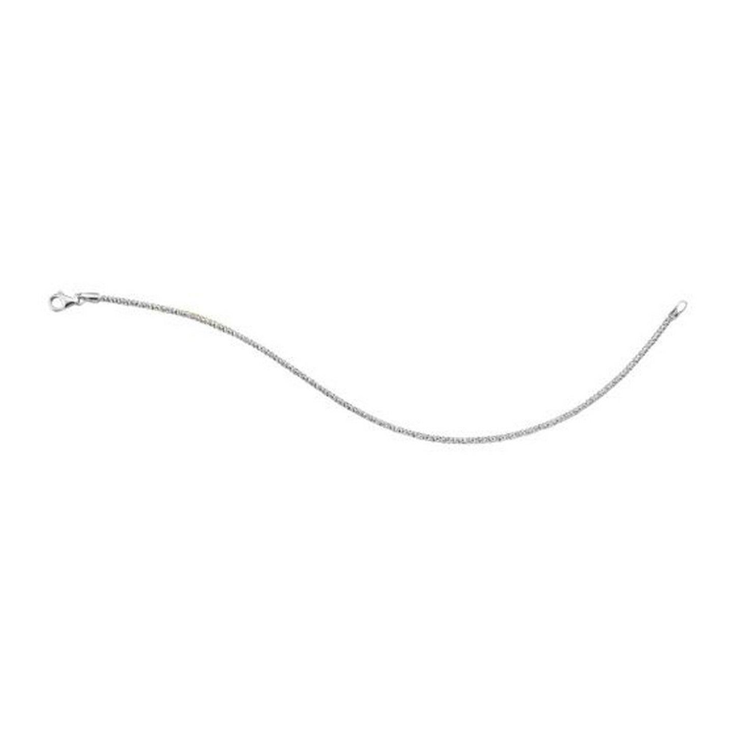 14K White Gold Diamond Cut Sparkle Spring Bracelet (1.70 mm)