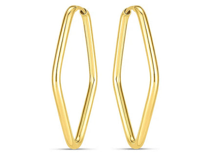 14k Yellow Gold Endless Marquise Hoops