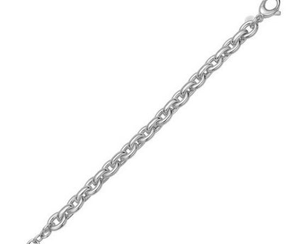 Sterling Silver Rhodium Plated Oval Link Bracelet
