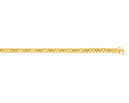 Sterling Silver Yellow Gold Plated Miami Cuban Chain (7.00 mm)