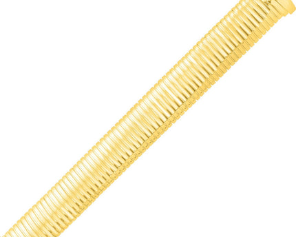 Sterling Silver Yellow Gold Plated Extra Thick Tubogas Bracelet (18.00 mm)