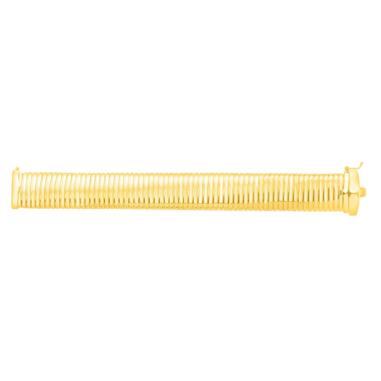 Sterling Silver Yellow Gold Plated Extra Thick Tubogas Bracelet (18.00 mm)