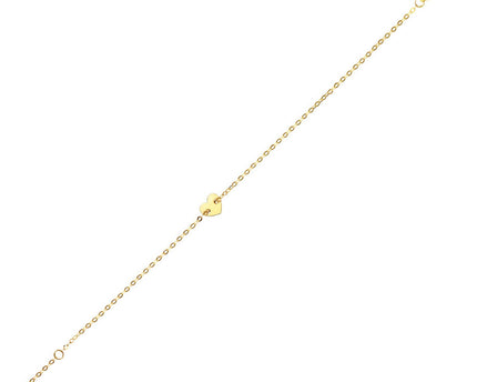 14K Yellow Gold Heart Bracelet
