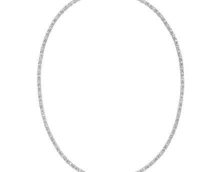 Sterling Silver Rhodium Plated Solid Round Byzantine Chain (3.20 mm)