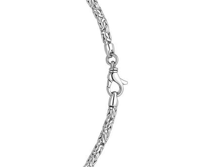 Sterling Silver Rhodium Plated Solid Round Byzantine Chain (3.20 mm)