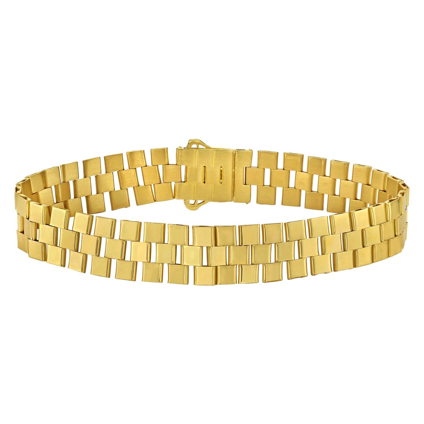14K Yellow Gold Small Cobblestone Link Bracelet (10.00 mm)