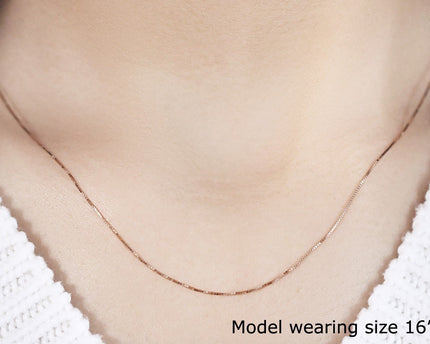 10k Rose Gold Classic Box Chain (0.45 mm)