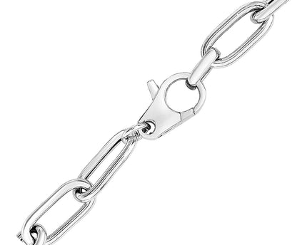 Sterling Silver Wide Paperclip Chain Bracelet (6.50 mm)