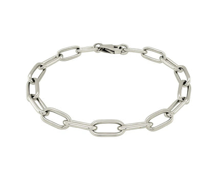 Sterling Silver Wide Paperclip Chain Bracelet (6.50 mm)