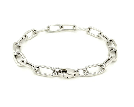 Sterling Silver Wide Paperclip Chain Bracelet (6.50 mm)