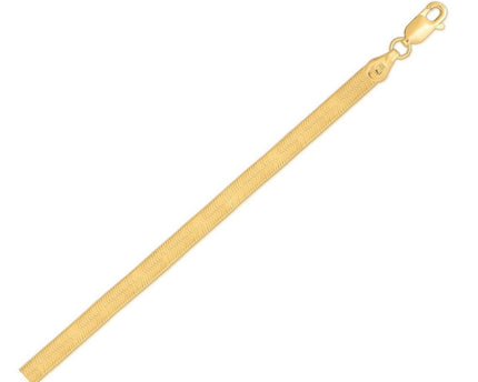 Sterling Silver Gold Plated Herringbone Anklet