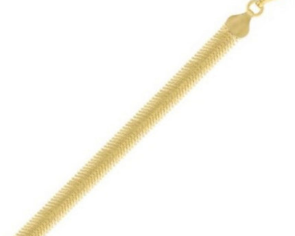 Sterling Silver Yellow Gold Plated Oval Snake Chain (6.40 mm)