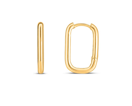 Paperclip Huggie Earring in 14K Yellow Gold