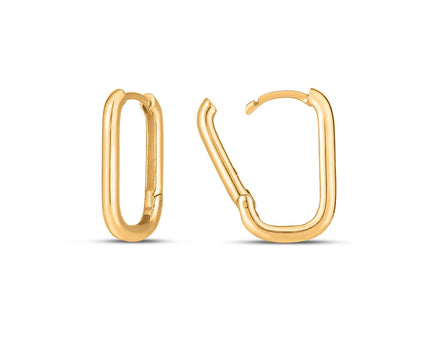 Paperclip Huggie Earring in 14K Yellow Gold