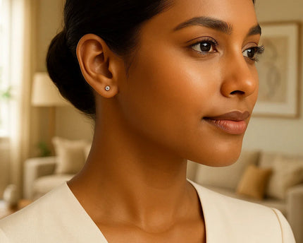 14k White Gold Spherical Stud Earrings (3mm)