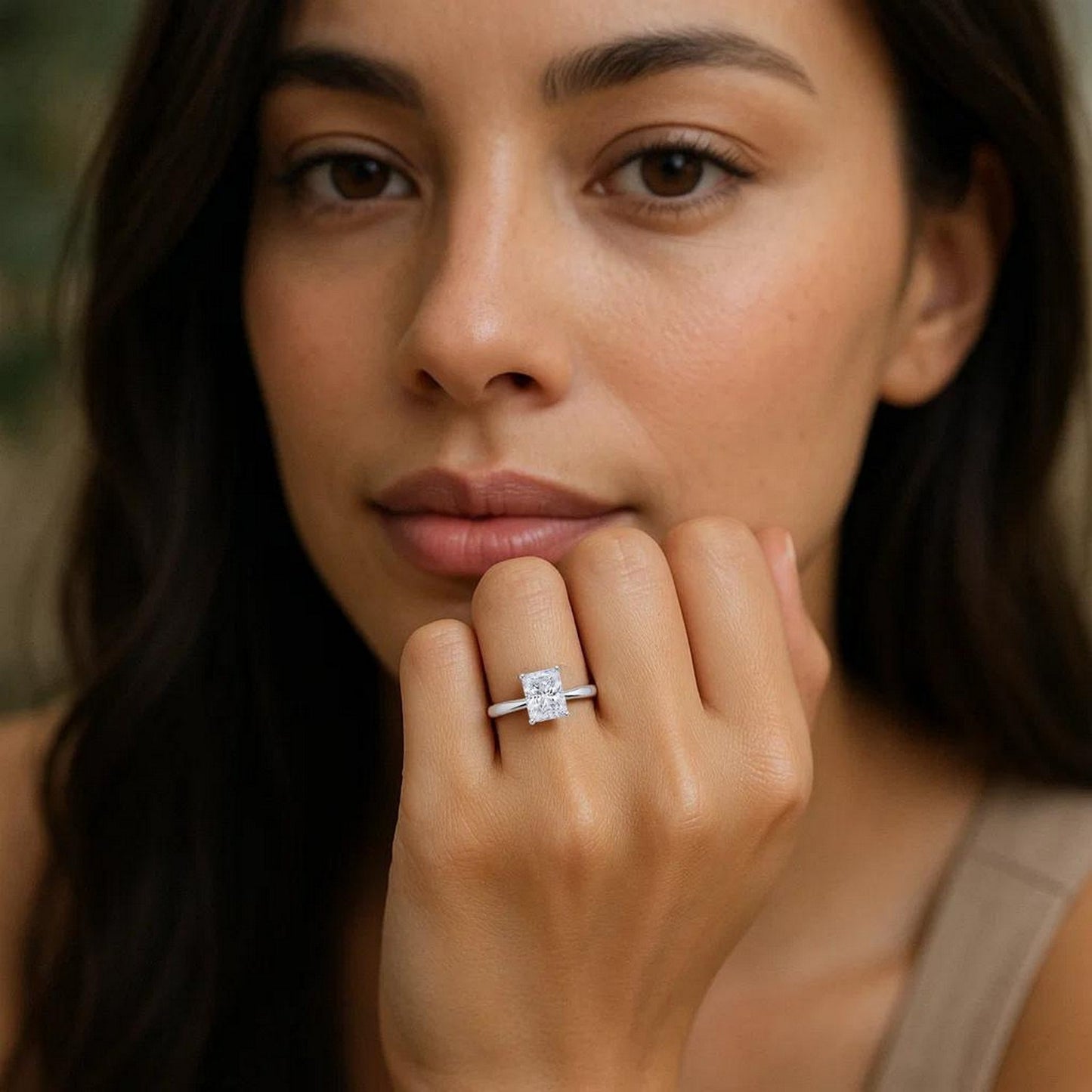 1 1/2 Carat Radiant Lab Grown IGI G/VS1 Diamond Solitaire Ring in 10K White Gold