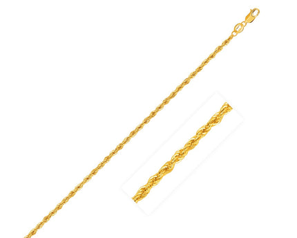 10k Yellow Gold Light Rope Chain (1.50 mm)