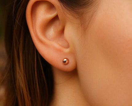 14k Rose Gold Ball Style Stud Earrings (3mm)