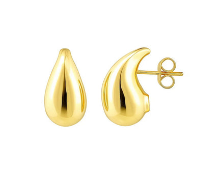 14k Yellow Gold Small Raindrop Studs Earrings (19.50x9.80 mm)