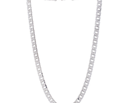 Sterling Silver Rhodium Plated Flat Miami Cuban Chain (9.30 mm)