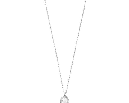 Sterling Silver Rhodium Plated Oval Vine Locket Necklace