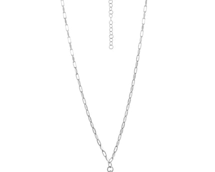 Sterling Silver Rhodium Plated Toggle Link Necklace