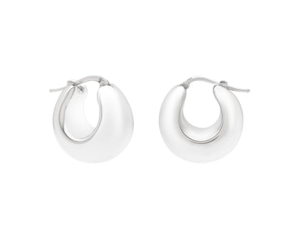 Sterling Silver Large Graduated Hoop Earrings