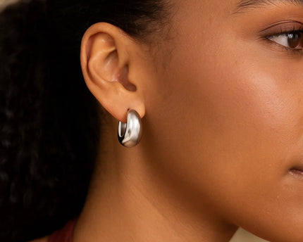 Sterling Silver Large Graduated Hoop Earrings