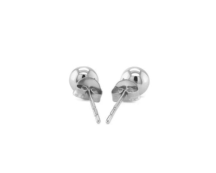 14k White Gold Round Stud Earrings (4mm)